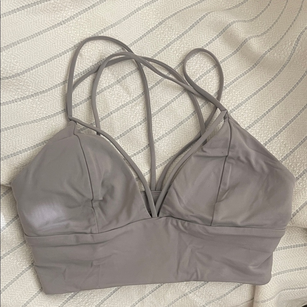 Lululemon grey strappy sports bra